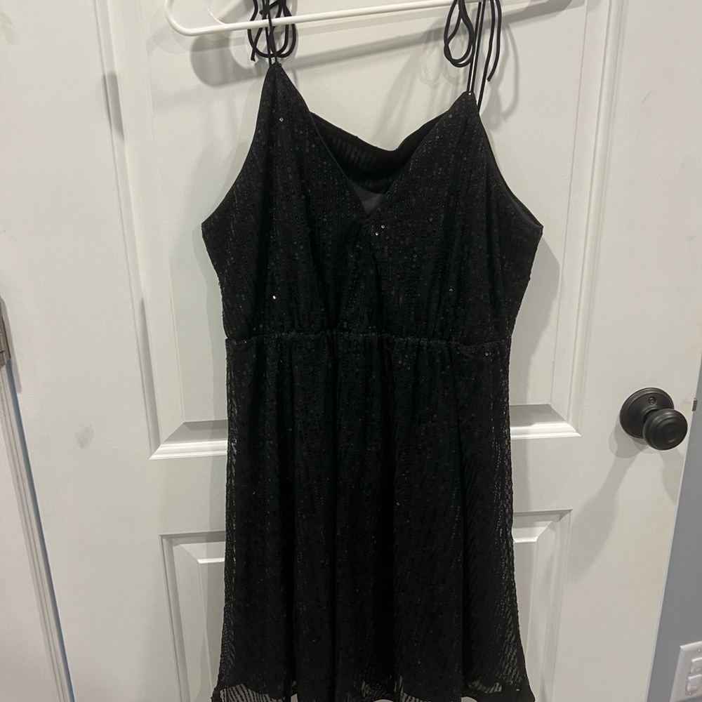 SHEIN Sequin Black Dress